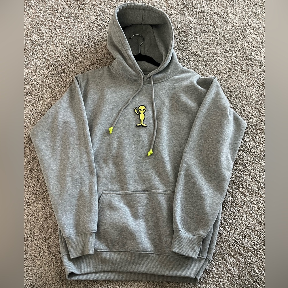 Gray Alien Oversized Hoodie